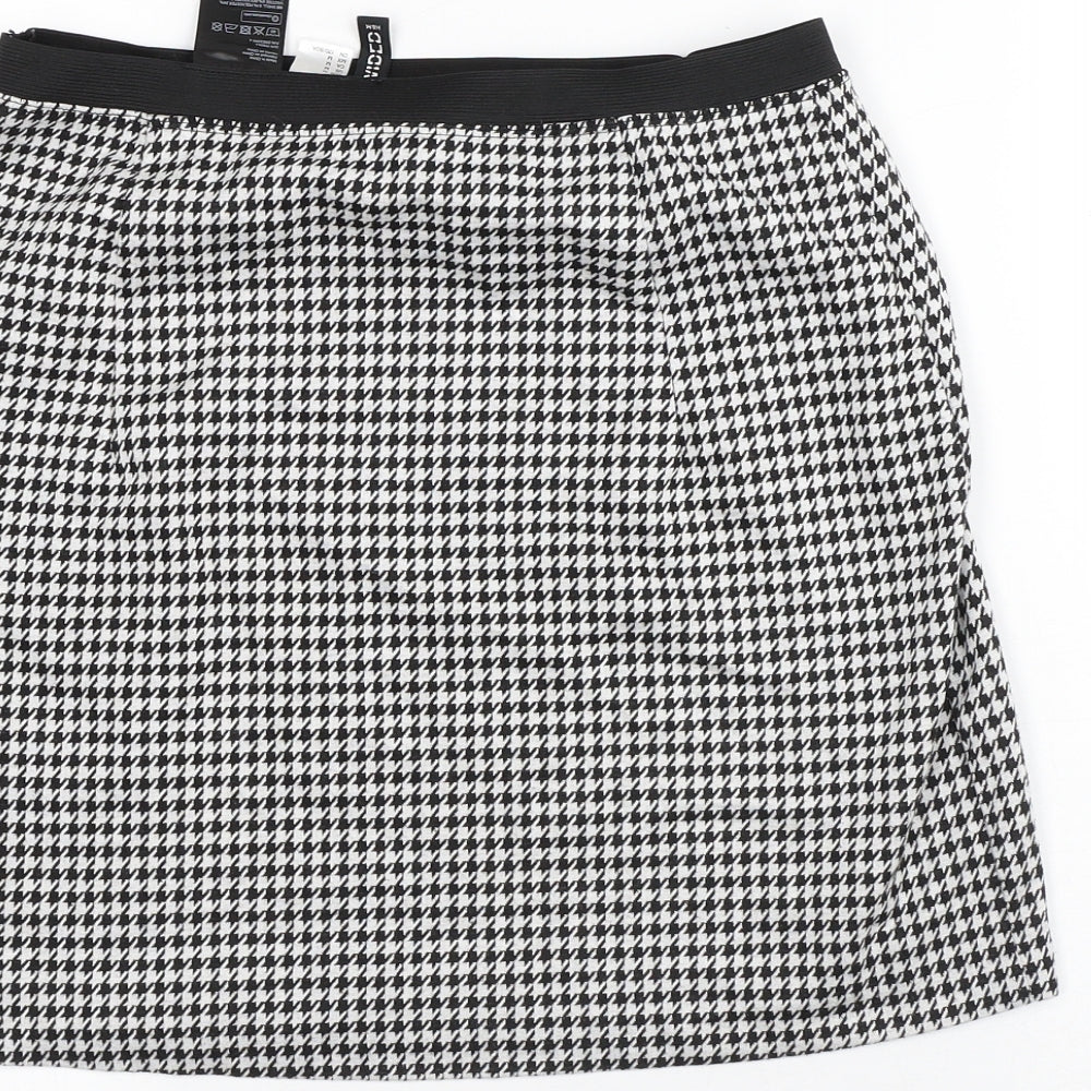 Divided Womens White Geometric Polyester A-Line Skirt Size M