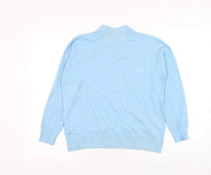 Marks and Spencer Womens Blue V-Neck  Viscose Pullover Jumper Size S