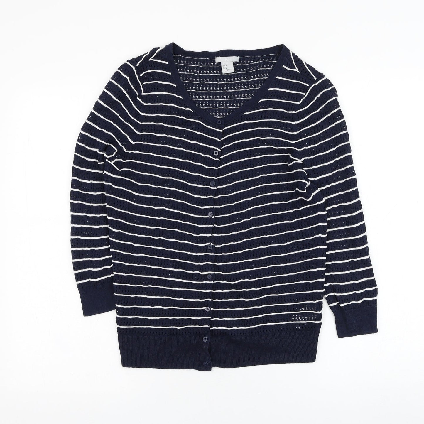 Womens UK Size M H&M Blue Cardigan Jumper