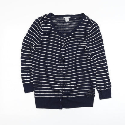 Womens UK Size M H&M Blue Cardigan Jumper