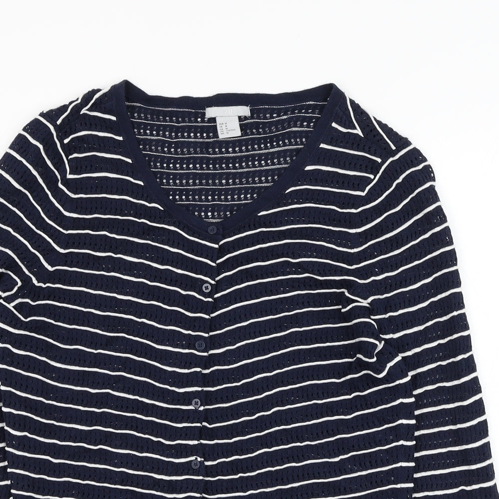 Womens UK Size M H&M Blue Cardigan Jumper