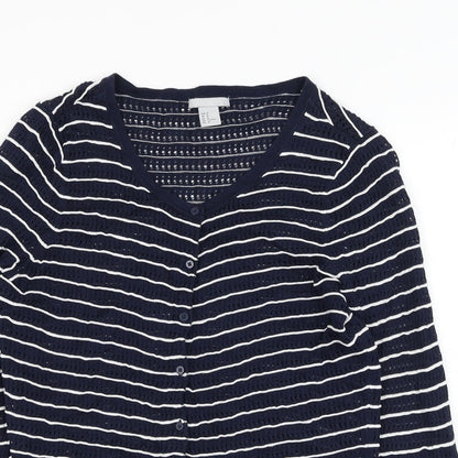 Womens UK Size M H&M Blue Cardigan Jumper