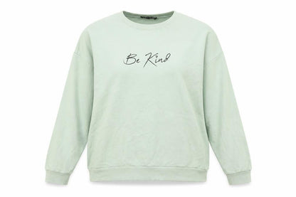 Select Womens Green  Cotton Pullover Sweatshirt Size M  Pullover - Be Kind