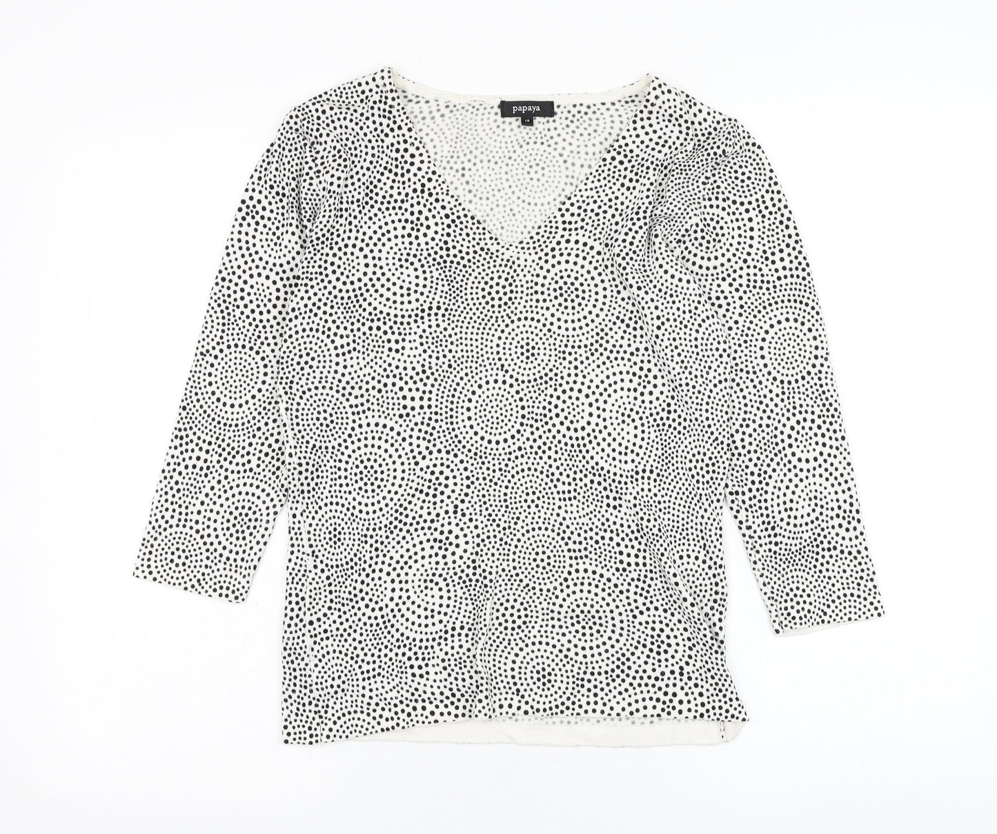 Womens UK Size 12 Papaya White Pullover Jumper