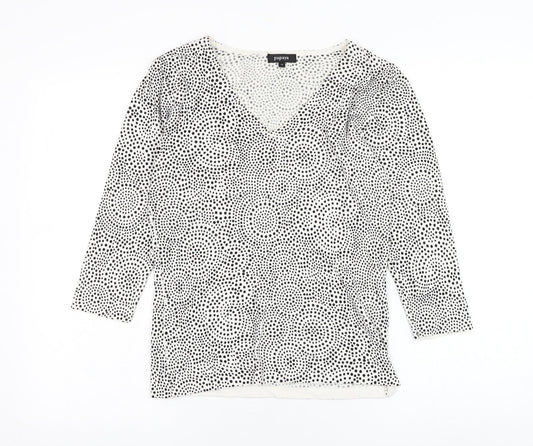 Womens UK Size 12 Papaya White Pullover Jumper