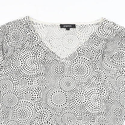 Womens UK Size 12 Papaya White Pullover Jumper