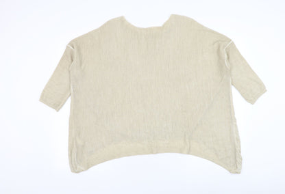 Womens UK Size L Preworn Beige Pullover Jumper