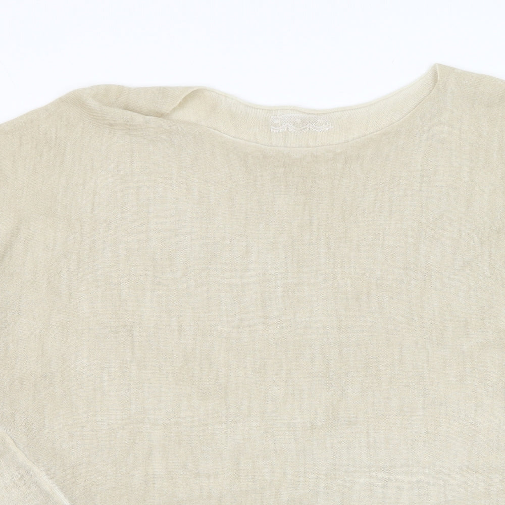 Womens UK Size L Preworn Beige Pullover Jumper