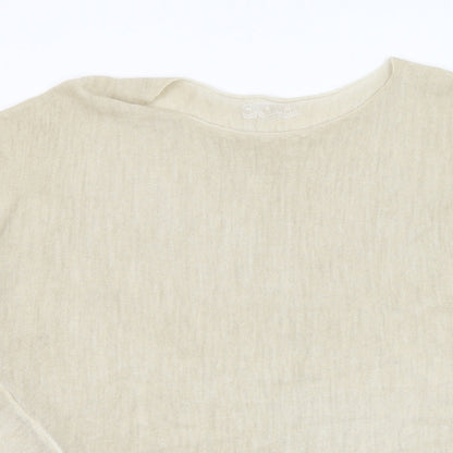 Womens UK Size L Preworn Beige Pullover Jumper