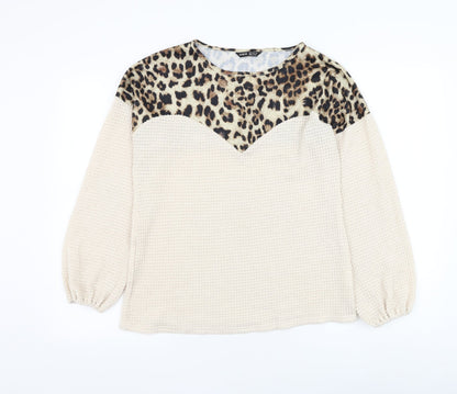 SheIn Womens Brown Round Neck  Polyester Pullover Jumper Size 10