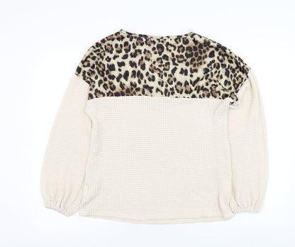 SheIn Womens Brown Round Neck  Polyester Pullover Jumper Size 10