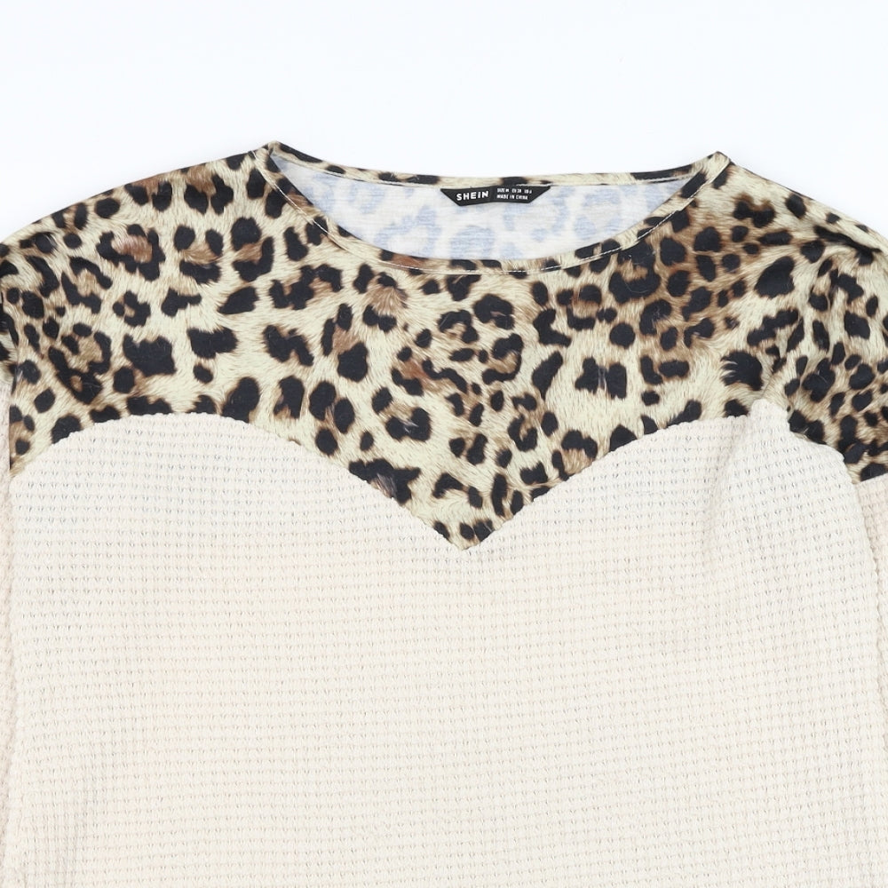 SheIn Womens Brown Round Neck  Polyester Pullover Jumper Size 10