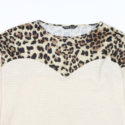 SheIn Womens Brown Round Neck  Polyester Pullover Jumper Size 10