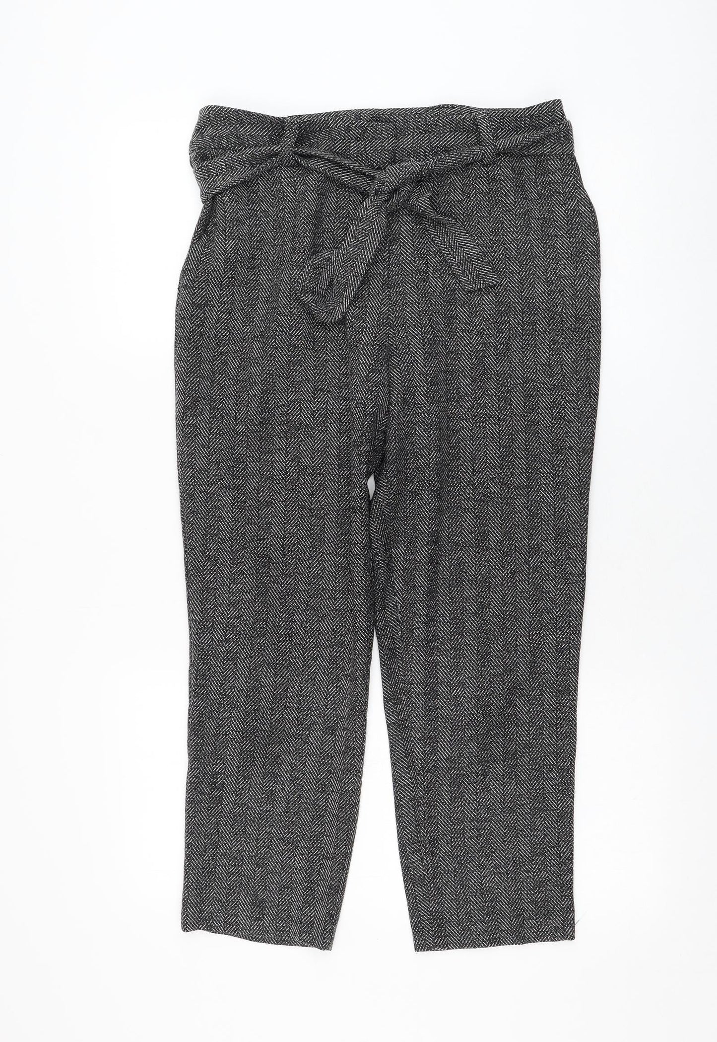 Womens UK Size 10 Dorothy Perkins Regular Fit Cropped Grey Trousers