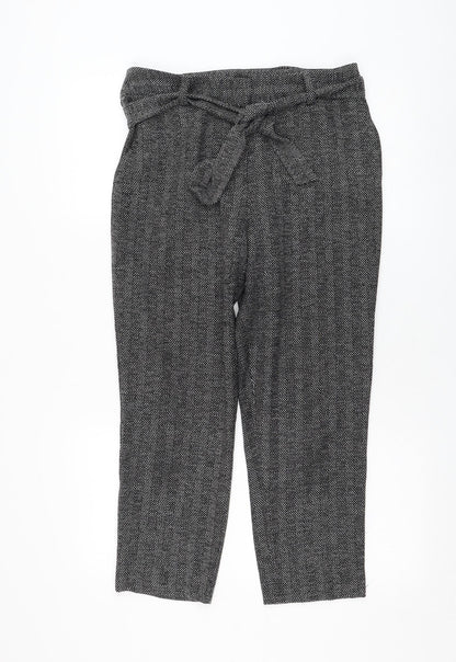 Womens UK Size 10 Dorothy Perkins Regular Fit Cropped Grey Trousers
