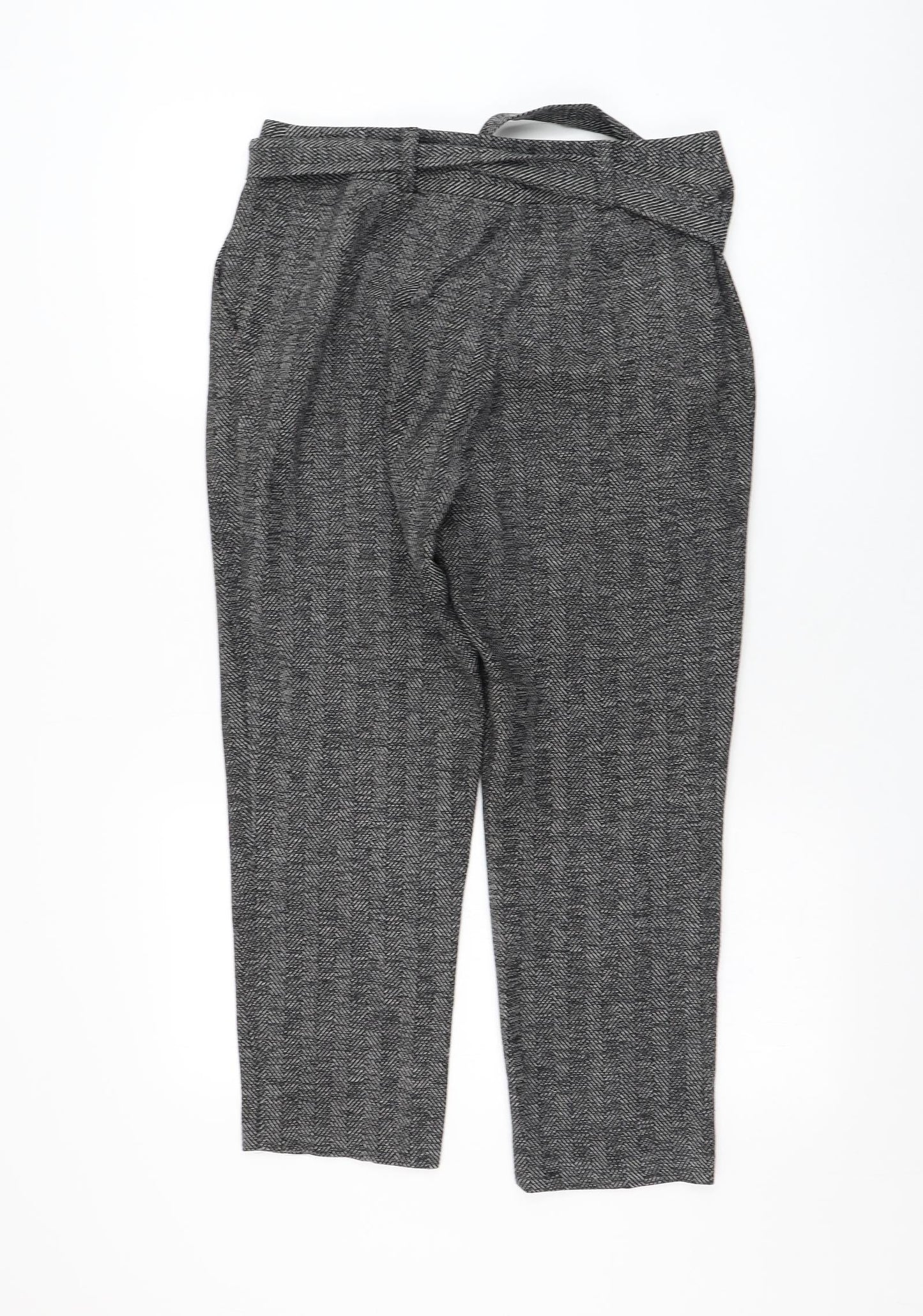 Womens UK Size 10 Dorothy Perkins Regular Fit Cropped Grey Trousers