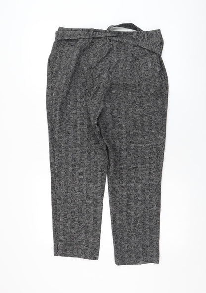 Womens UK Size 10 Dorothy Perkins Regular Fit Cropped Grey Trousers