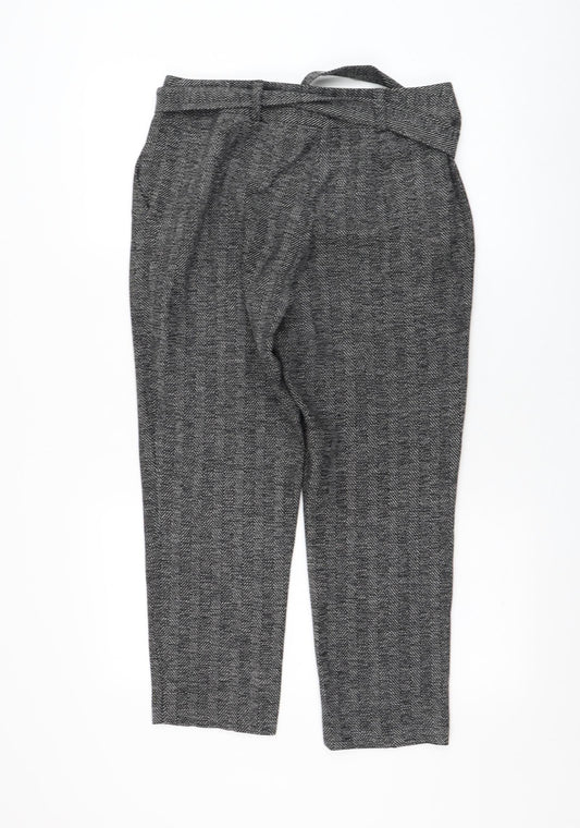 Womens UK Size 10 Dorothy Perkins Regular Fit Cropped Grey Trousers