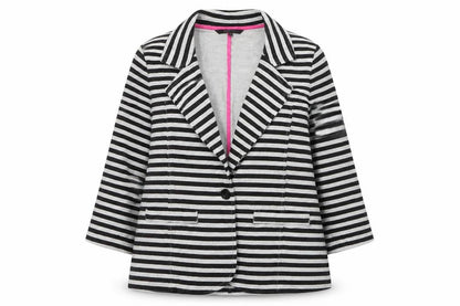 Dunnes Womens Grey Striped  Jacket Blazer Size 14  Button