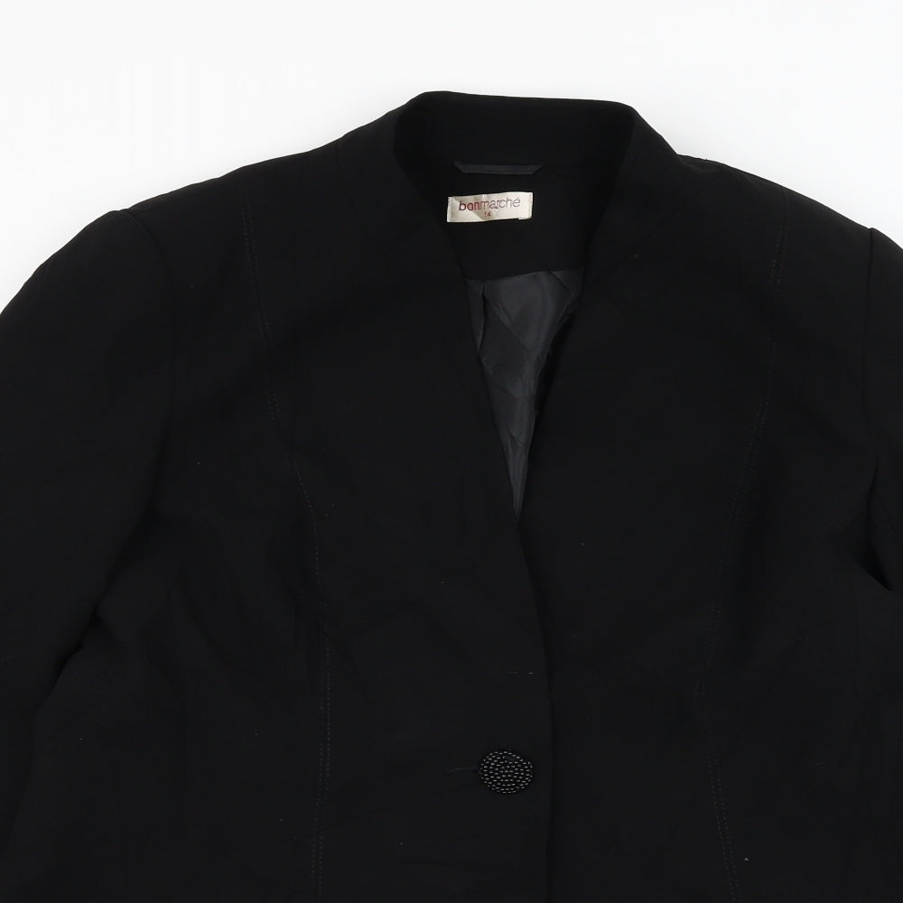 Bonmarché Womens Black    Blazer Size 14  Button