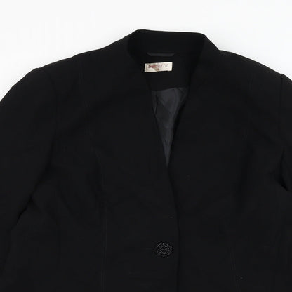 Bonmarché Womens Black    Blazer Size 14  Button