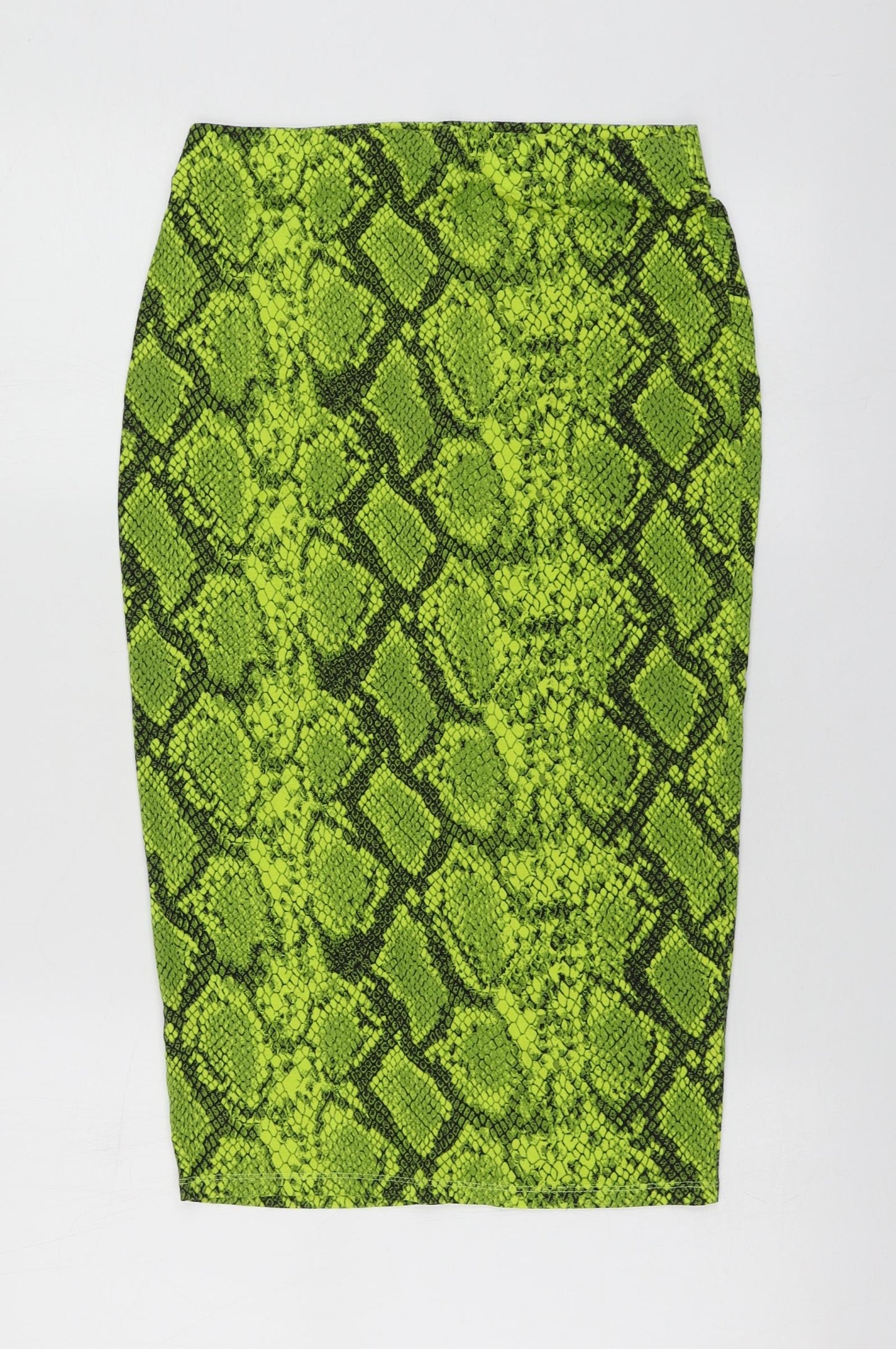 F&F Womens Green Animal Print Viscose A-Line Skirt Size 8