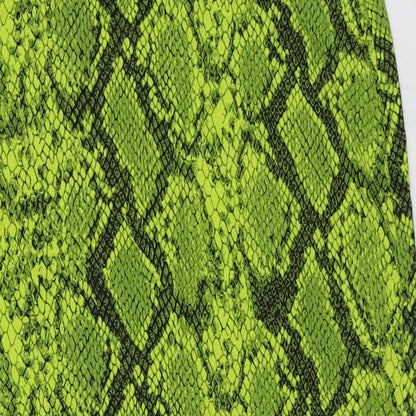 F&F Womens Green Animal Print Viscose A-Line Skirt Size 8