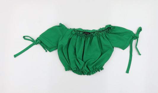 Womens UK Size 8 New Look Green Basic T-Shirt