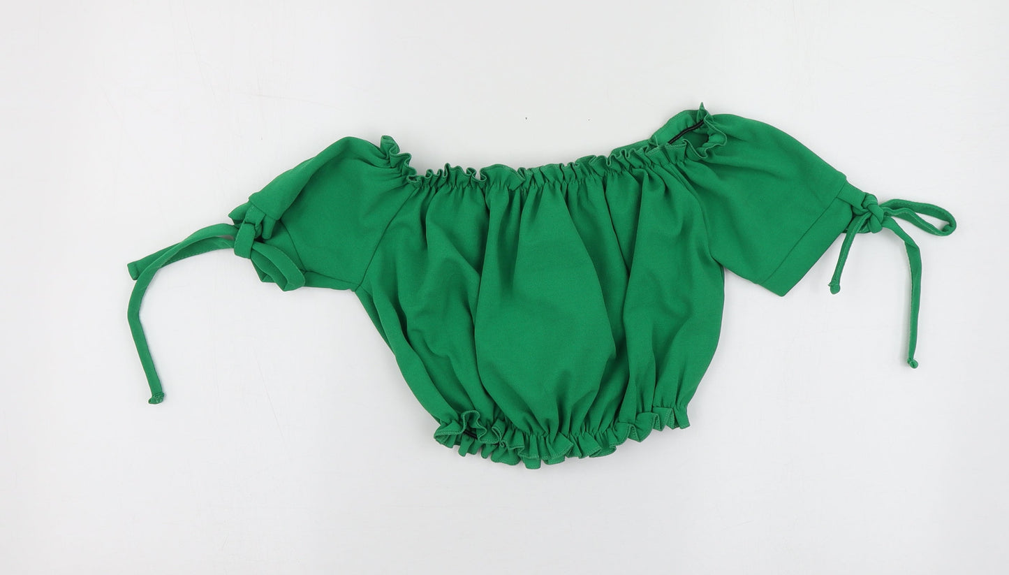 Womens UK Size 8 New Look Green Basic T-Shirt