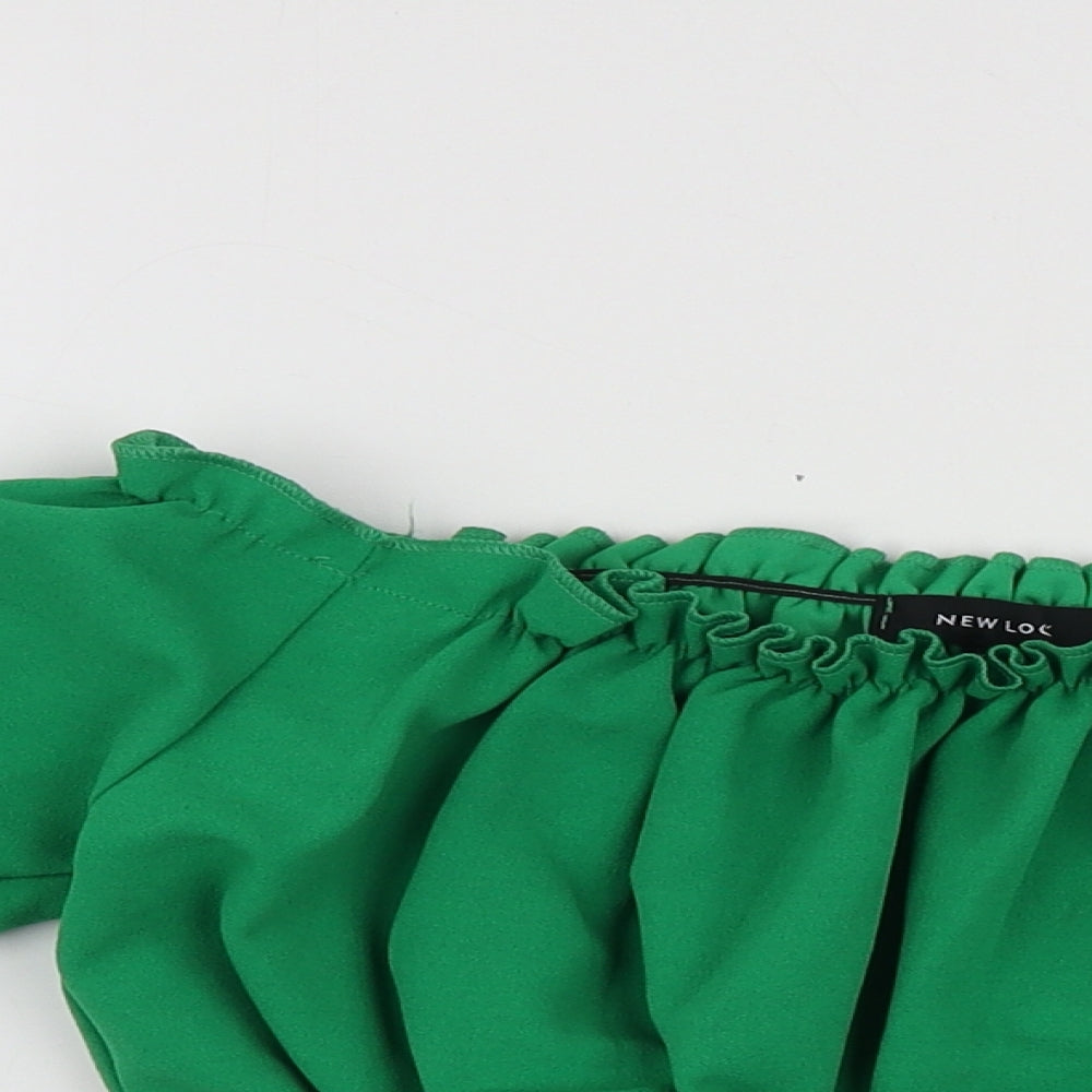 Womens UK Size 8 New Look Green Basic T-Shirt