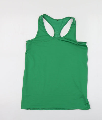 ASOS Womens Green  Polyester Basic T-Shirt Size 6 Round Neck