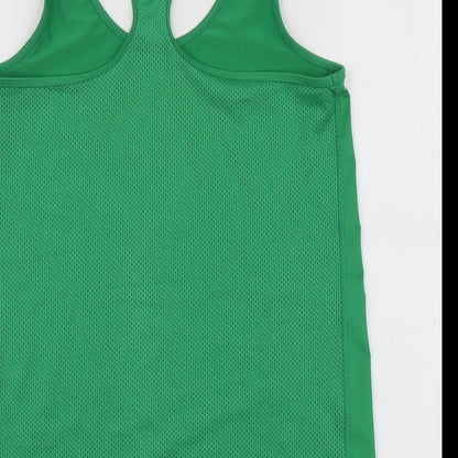 ASOS Womens Green  Polyester Basic T-Shirt Size 6 Round Neck