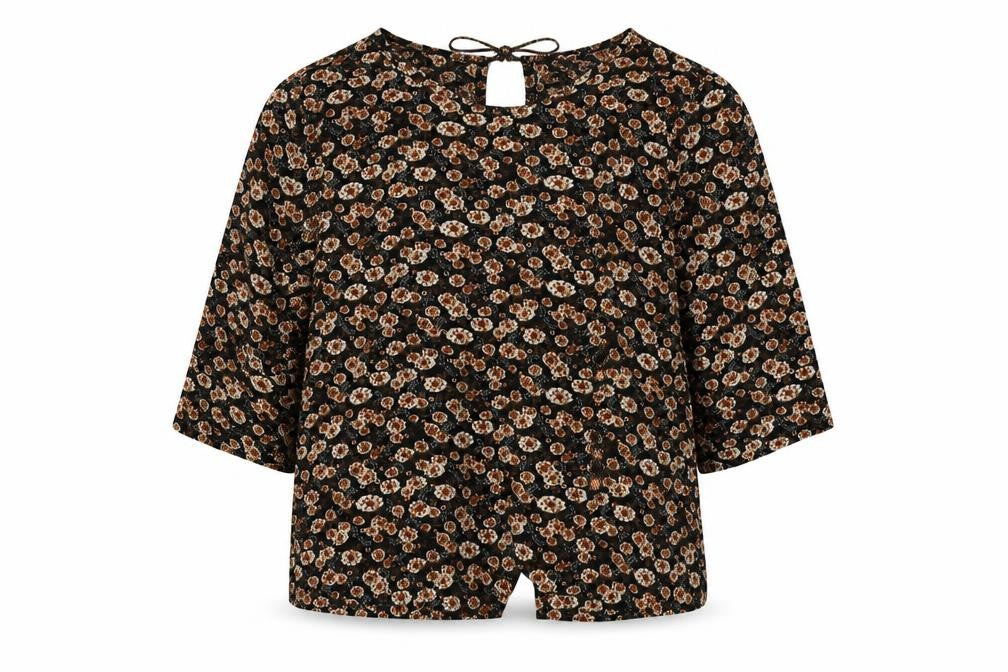Womens UK Size 8 Boohoo Brown Basic Blouse