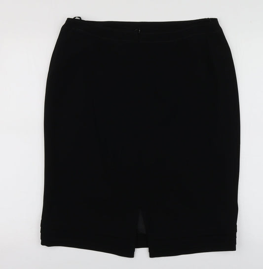 Basler Womens Black  Polyester A-Line Skirt Size 16