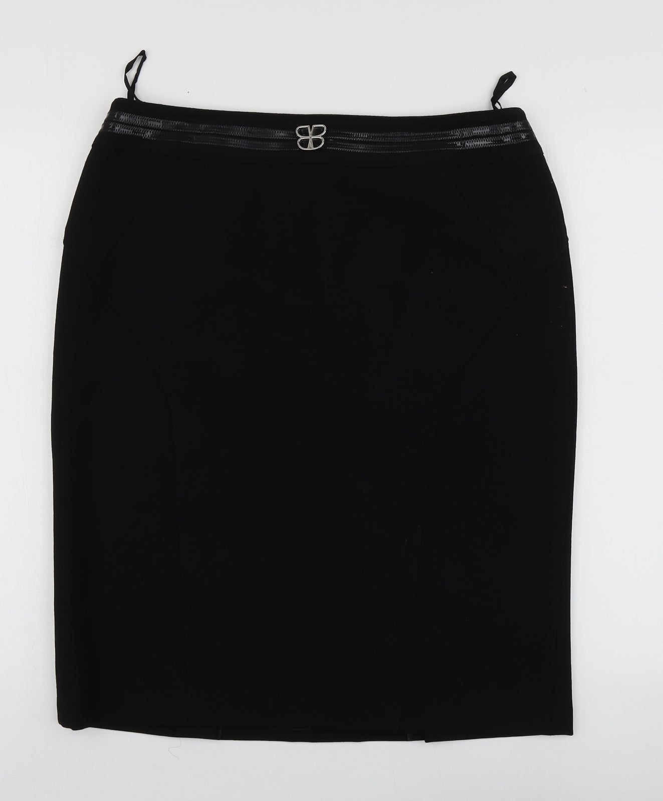 Basler Womens Black  Acetate A-Line Skirt Size 16