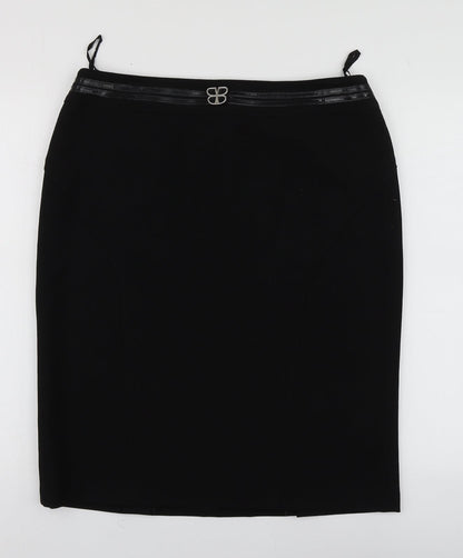 Basler Womens Black  Acetate A-Line Skirt Size 16