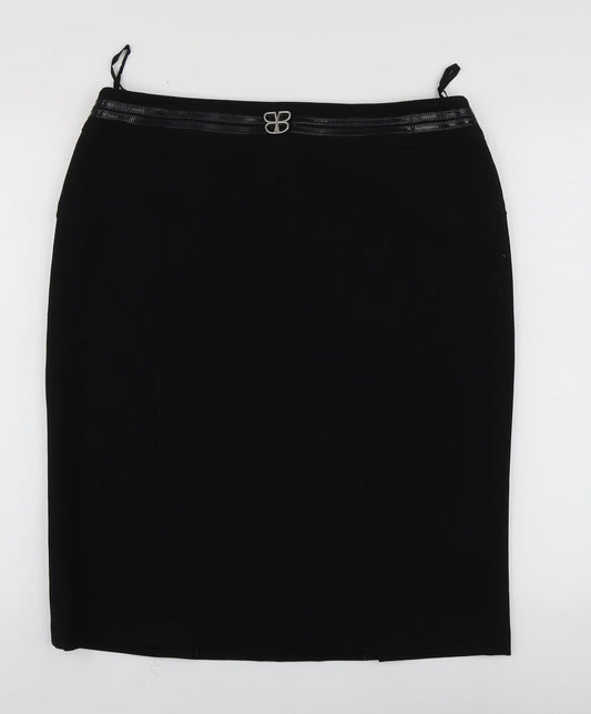 Basler Womens Black  Acetate A-Line Skirt Size 16