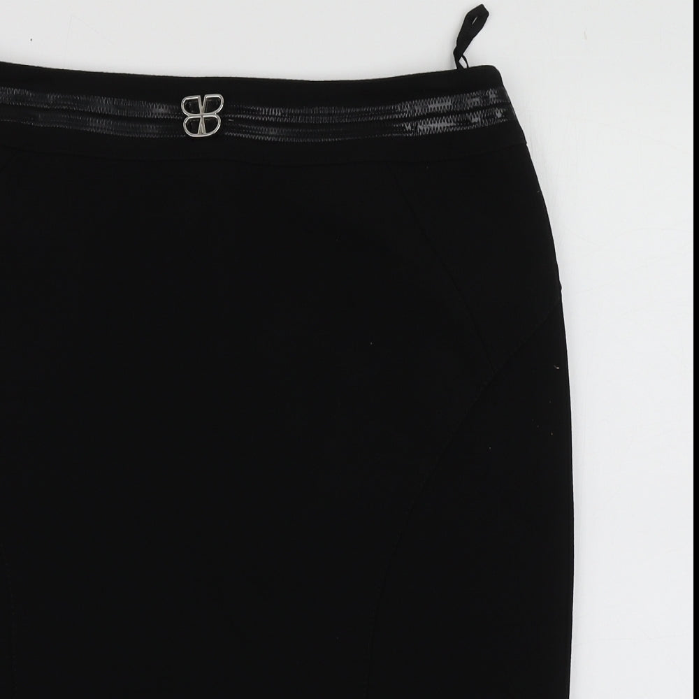 Basler Womens Black  Acetate A-Line Skirt Size 16