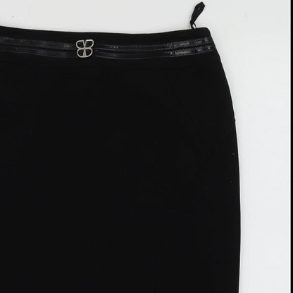 Basler Womens Black  Acetate A-Line Skirt Size 16