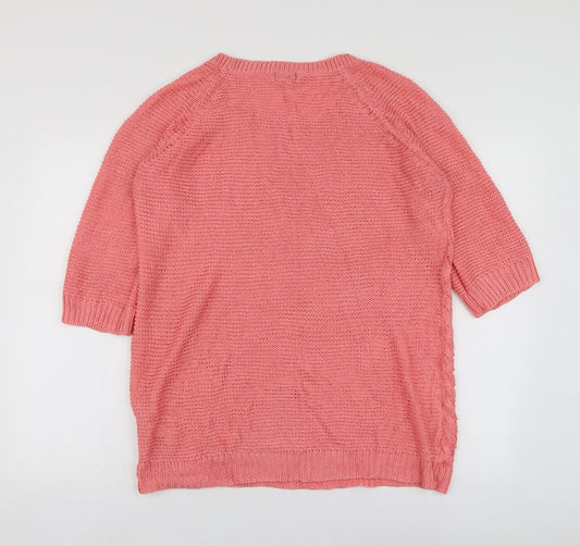 F&F Womens Pink Round Neck  Acrylic Pullover Jumper Size 18