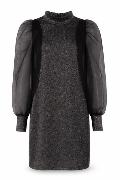 Ayanapa Womens Silver  Polyester A-Line  Size S  High Neck