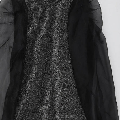 Ayanapa Womens Silver  Polyester A-Line  Size S  High Neck