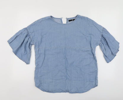 Womens UK Size 10 By Very Blue Basic Blouse