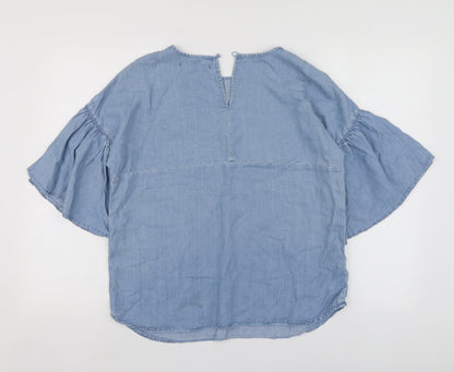 Womens UK Size 10 By Very Blue Basic Blouse