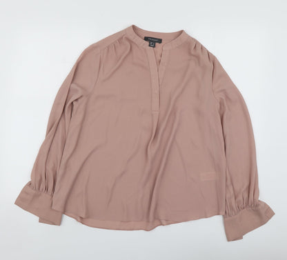Primark Womens Pink  Polyester Basic Blouse Size 10 V-Neck