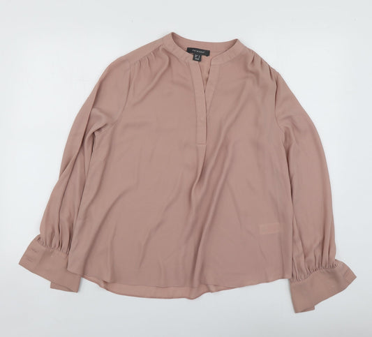 Primark Womens Pink  Polyester Basic Blouse Size 10 V-Neck