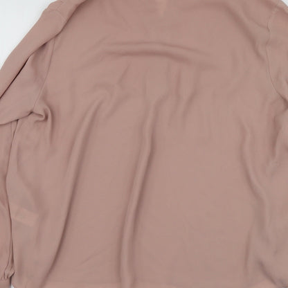 Primark Womens Pink  Polyester Basic Blouse Size 10 V-Neck