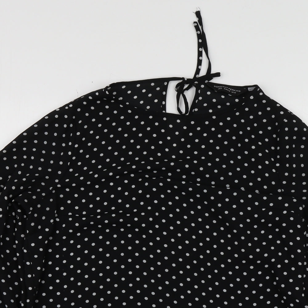 Womens UK Size 10 Dorothy Perkins Black Basic Blouse