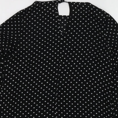Womens UK Size 10 Dorothy Perkins Black Basic Blouse