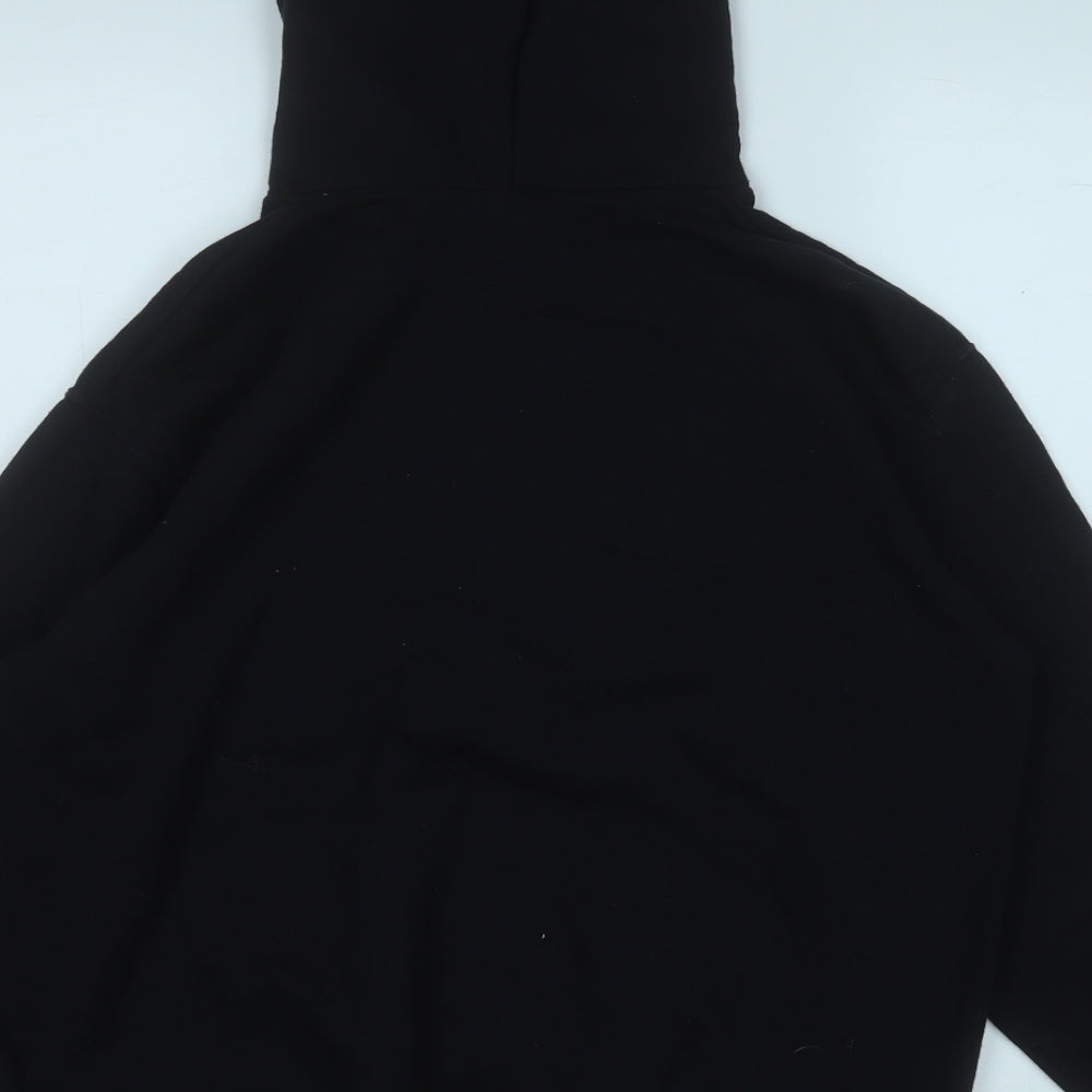 Fruit of the Loom Girls Black  Cotton Pullover Hoodie Size 14-15 Years   - Love Heart